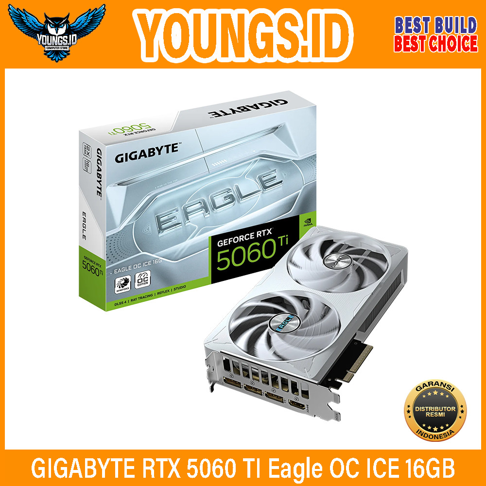 VGA GIGABYTE RTX 5060 TI Eagle OC ICE 16GB White Dual Fan 5060Ti