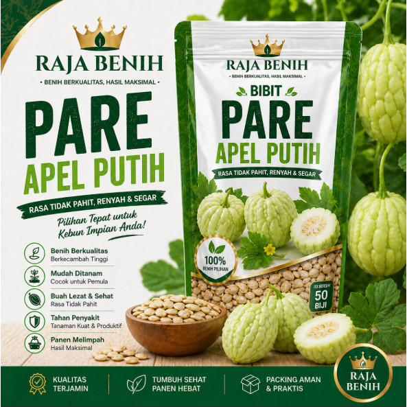 Benih Bibit apel Pare Putih HIGH MOON - Bibit Tanaman Sayur Sayuran Pare Paria Unik Pare Raden Gamba