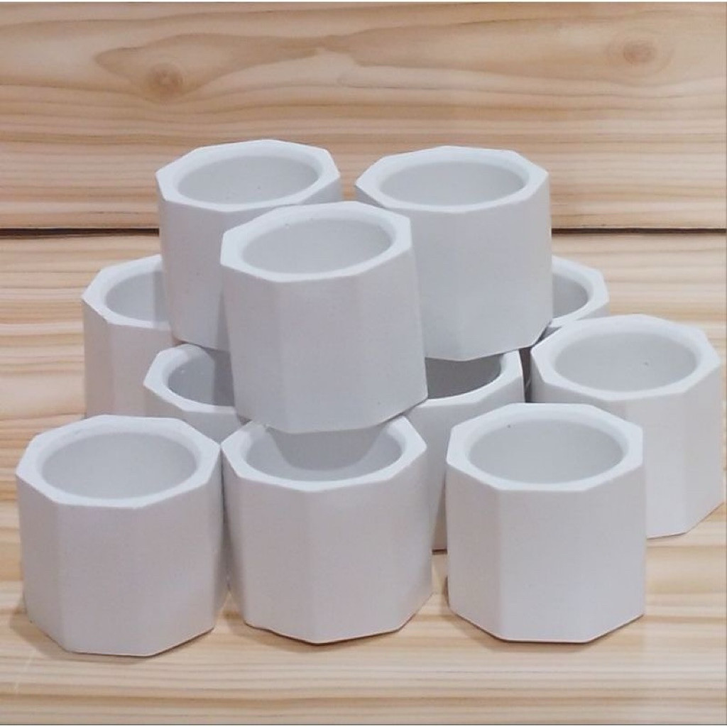 Pot Semen Mini Kotak/hexagon | pot semen | Pot Kaktus | Mini Concrete Planter | Pot Sukulen Kecil | 