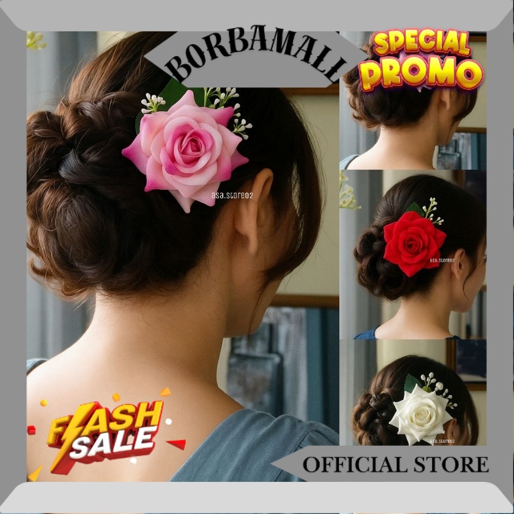 Tusuk Konde Bunga Mawar/Tusuk Konde Rambut Sanggul JM