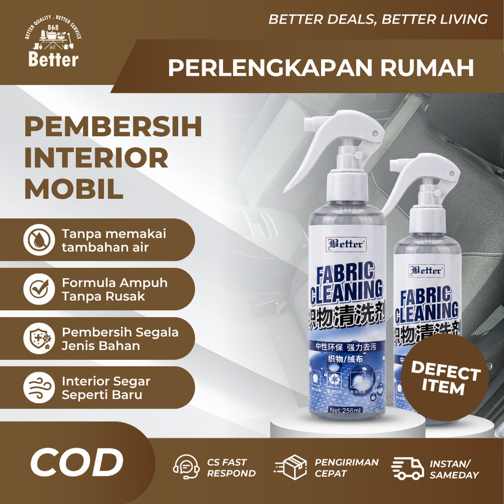 DEEFECT BETTER Pembersih Interior Mobil Cleaner Pembersih Praktis Tanpa Bilas Untuk Jok Plafon