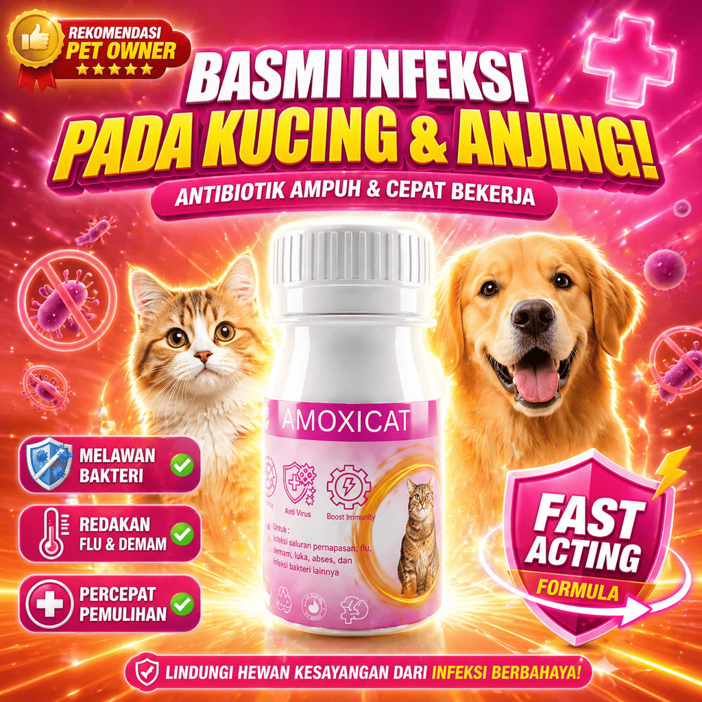 SIRUP KERING ANTIBIOTIK 50ML FLU BERSIN INGUSAN KUCING ANABUL OBAT FLU PARAH KUCING FLUCAT OBAT ANTI