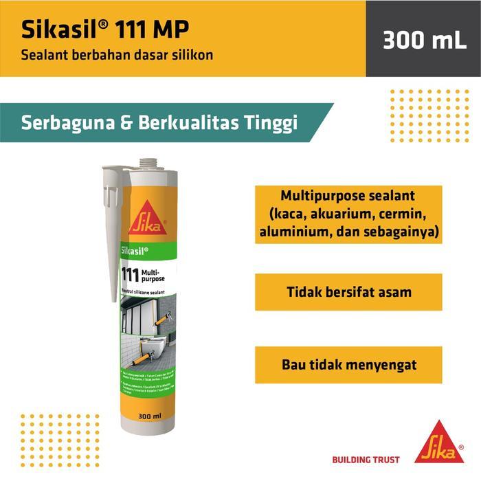 READY Sika - Sikasil 111 Multi Purpose Sealant Silicone Lem Kaca Netral 300ml - Hitam