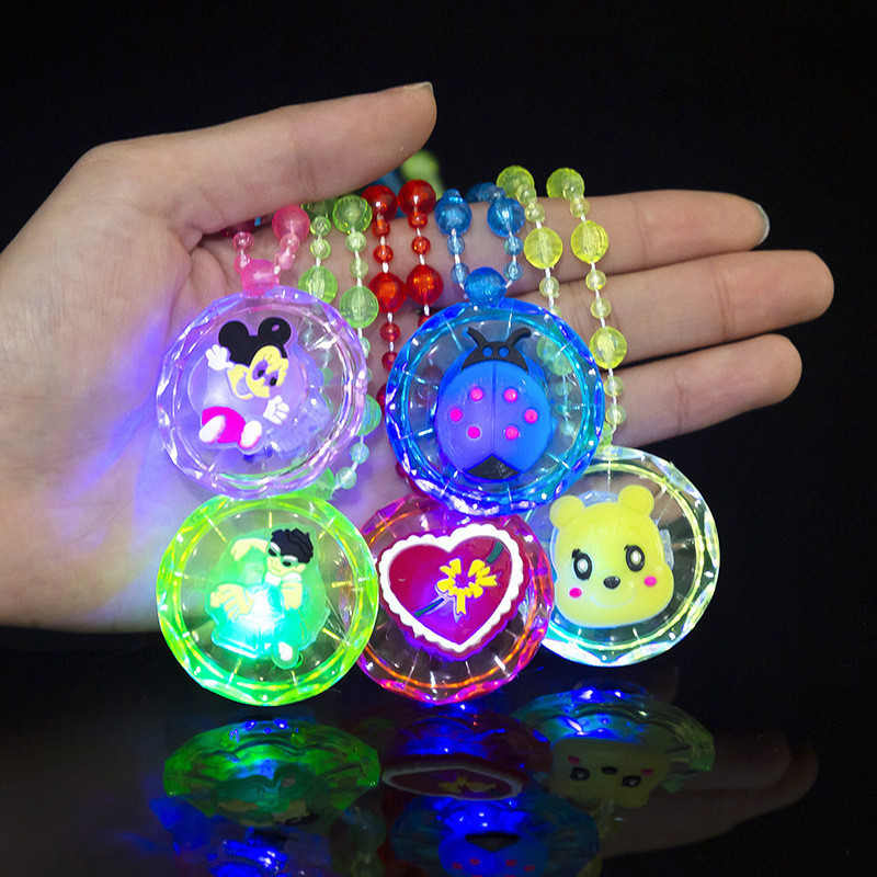CN Kalung Anak seri Mutiara Mote Sintetis Multiwarna Menyala LED T-AN021