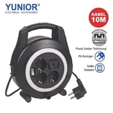 YUNIOR LY-110SK Kabel Roll Box Welto 4 Lubang + Saklar 10M LY-110 SK