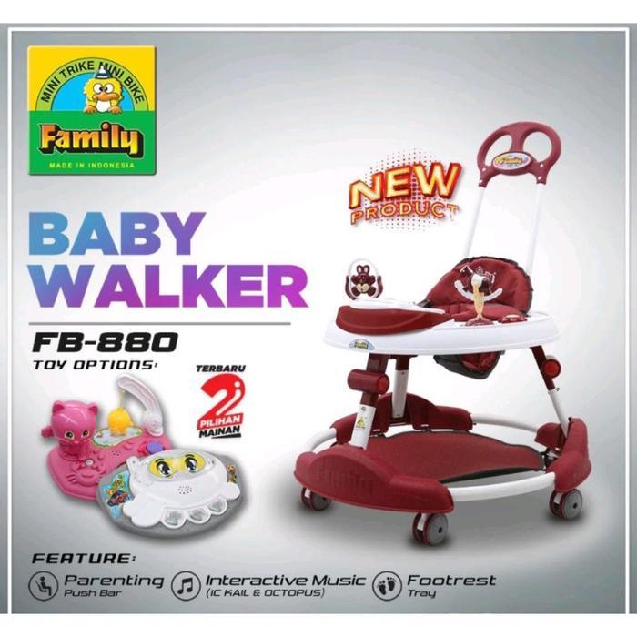 BABY WALKER FAMILY FB 880 ADA MUSIK ADA DORONGAN / FAMILY FB 7758 - 880 Merah, Dus+Bubble