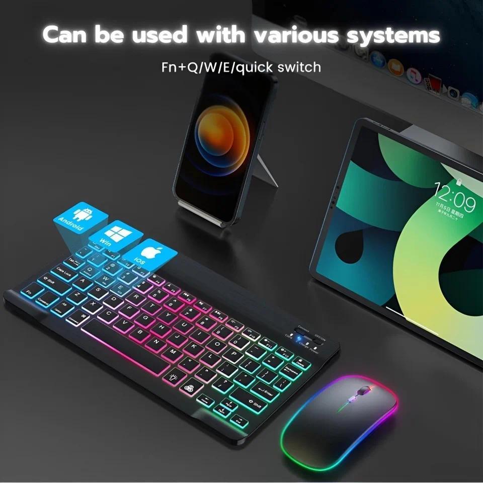 Backlight Wireless Keyboard for Samsung Galaxy Tab S10 S9 S8 Ultra FE A9 Plus Tablet Keyboard And Mo