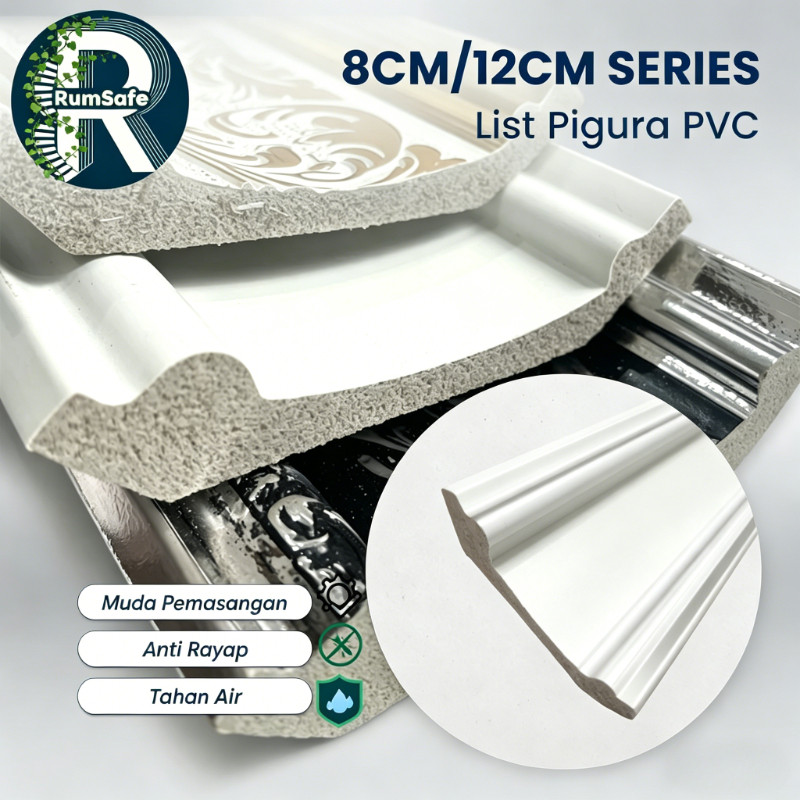 List Plafon PVC 2 Meter List Wall Moulding Lis Pigura PVC Premium Anti Rayap Dan Anti Air