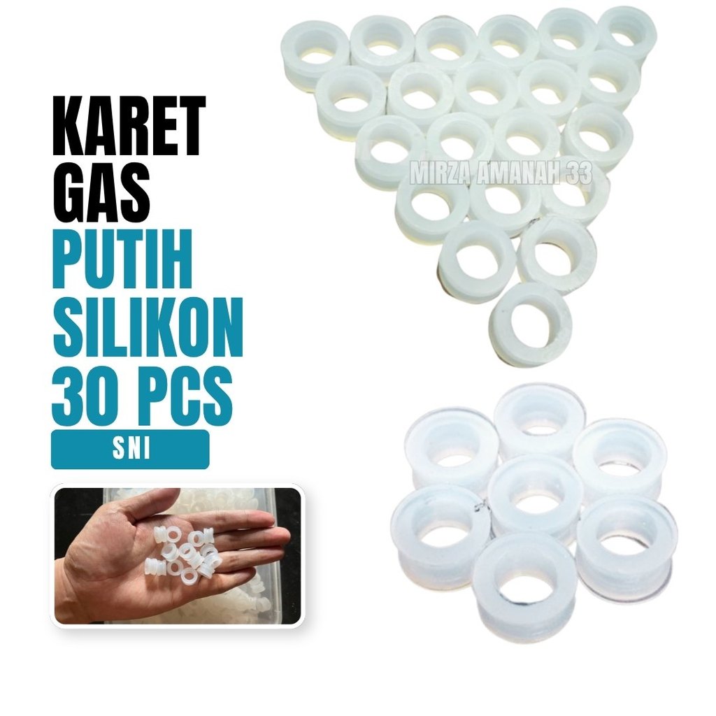 30 PCS - Seal Karet Gas LPG Putih Silikon Tebal | Karet Regulator Gas Elpiji Anti Bocor LPG 3 kg 5,5