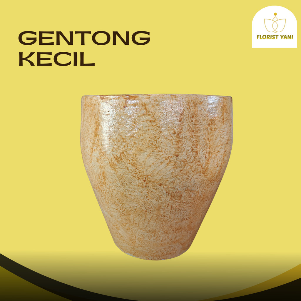 GENTONG POT KECIL SEMEN – POT TANAMAN BETON MOTIF MARMER KLASIK