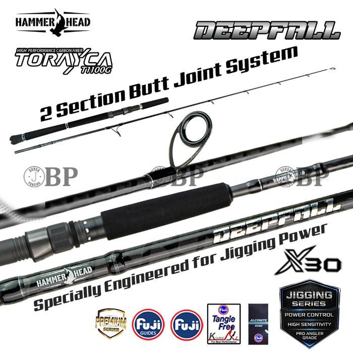 HAMMER HEAD Joran Pancing Jigging DEEPFALL 162CM - 174CMTorayca T1100G X30 Carbon Fuji Guide 2 Secti
