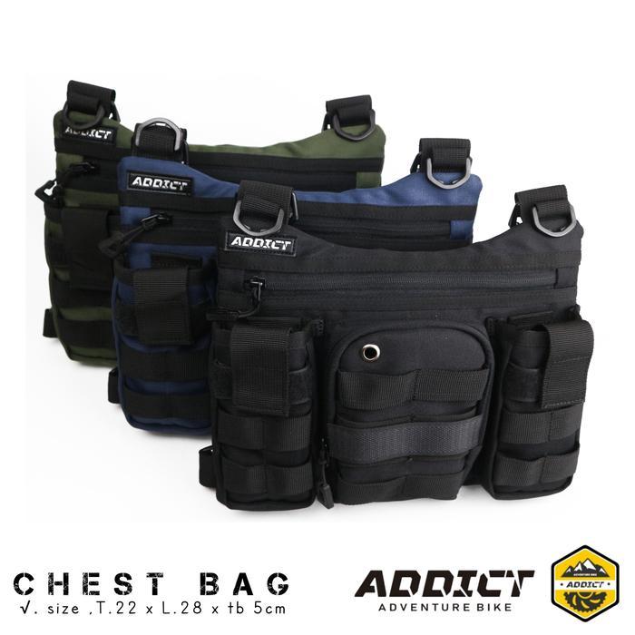 Tas Dada Rompi Sepeda dan Motor Pria  Wanita Premium - Hitam