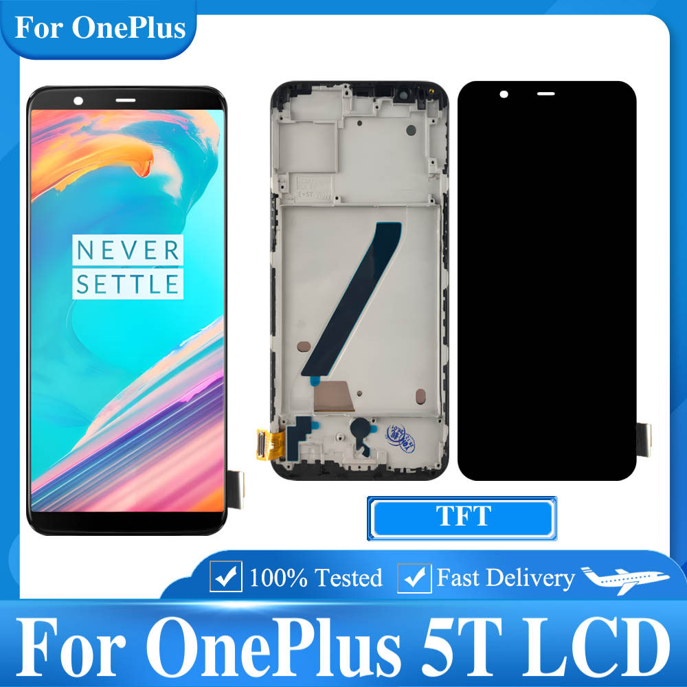 TFT LCD 6.01" For OnePlus 5T LCD A5010 splay Tou Screen gitizer Assembly For OnePlus 5T LCD Replacem