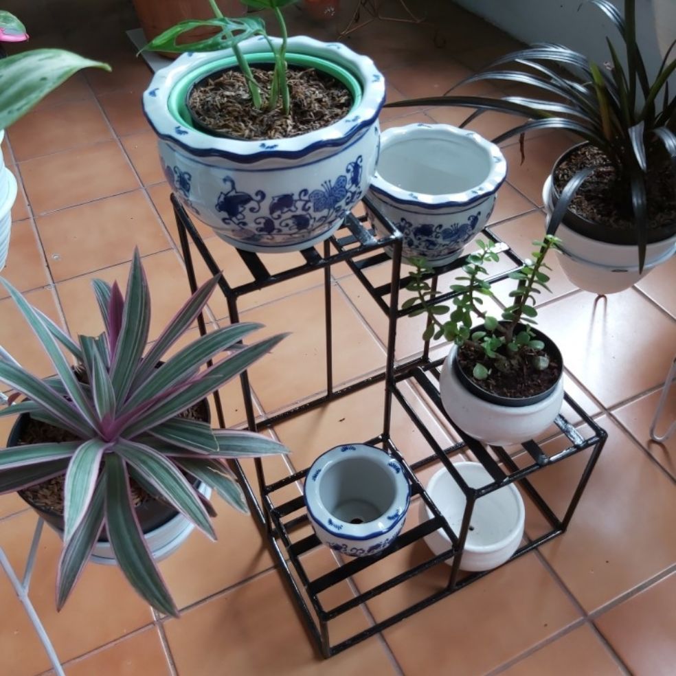 STANDING RAK POT 4 SUSUN/STANDING POT BESI/STANDING RAK POT BUNGA/STANDING PLANTER/RAK POT BESI