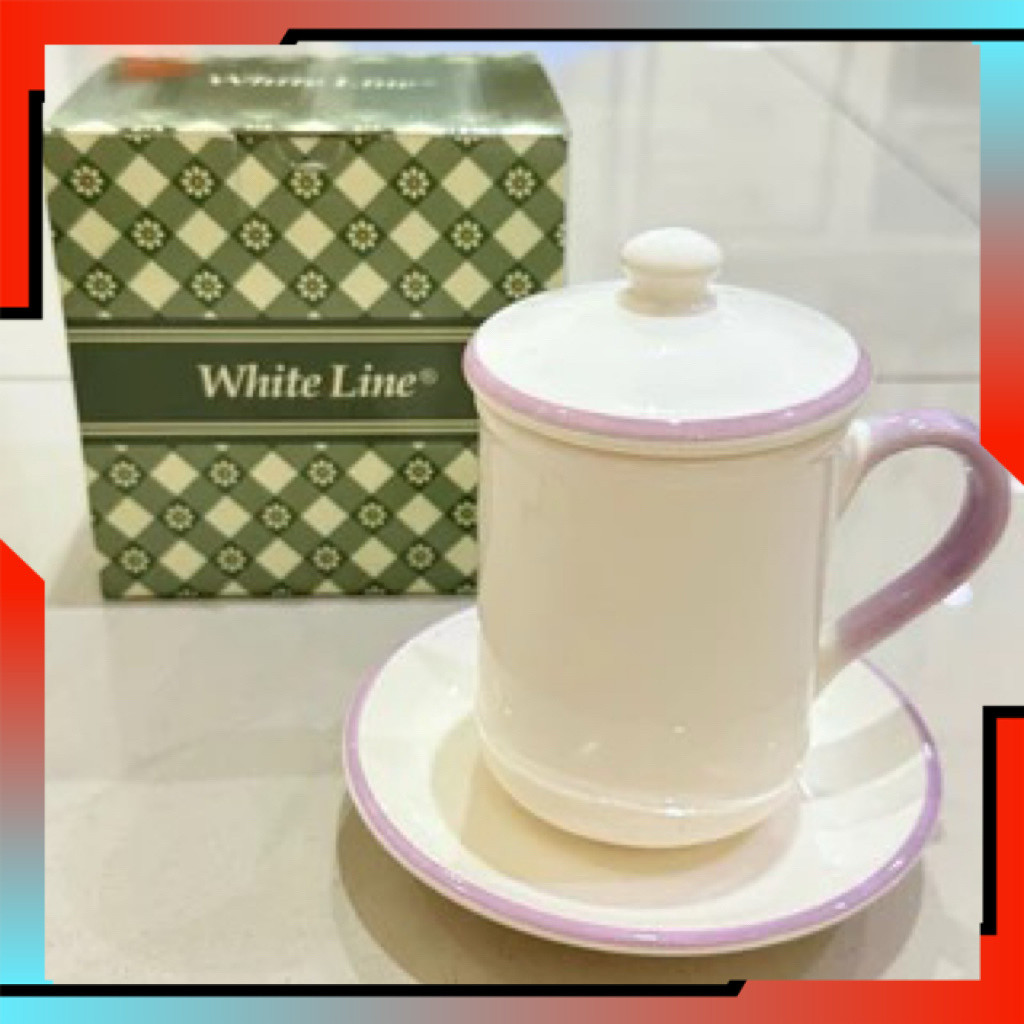 Mug Tutup Set Tatakan Akura / Mug keramik