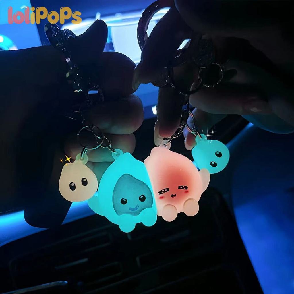 Set 2Pcs Gantungan Kunci Pasangan Magnet Api Air Flame Lucu - Gantungan Kunci Tas Couple Model Imut 
