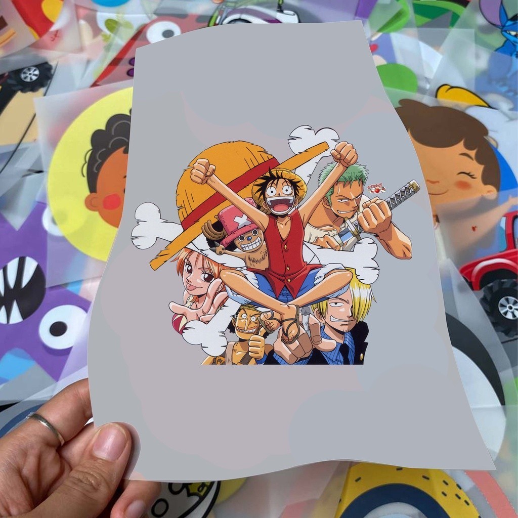 Sablon Setrika DTF  Anime One Piece - Stiker Gosok Baju Kaos Jaket Luffy Zoro Wanted