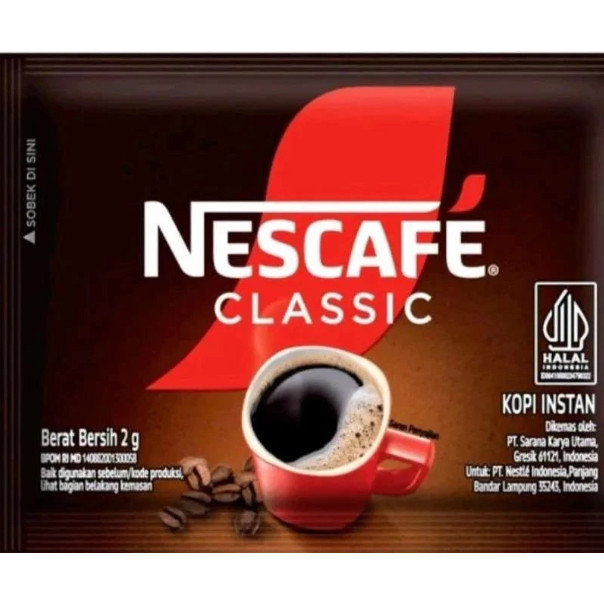 Nescafe Classic Coffee 2gr x 10 Sachet - Kopi Hitam Instan Tanpa Ampas