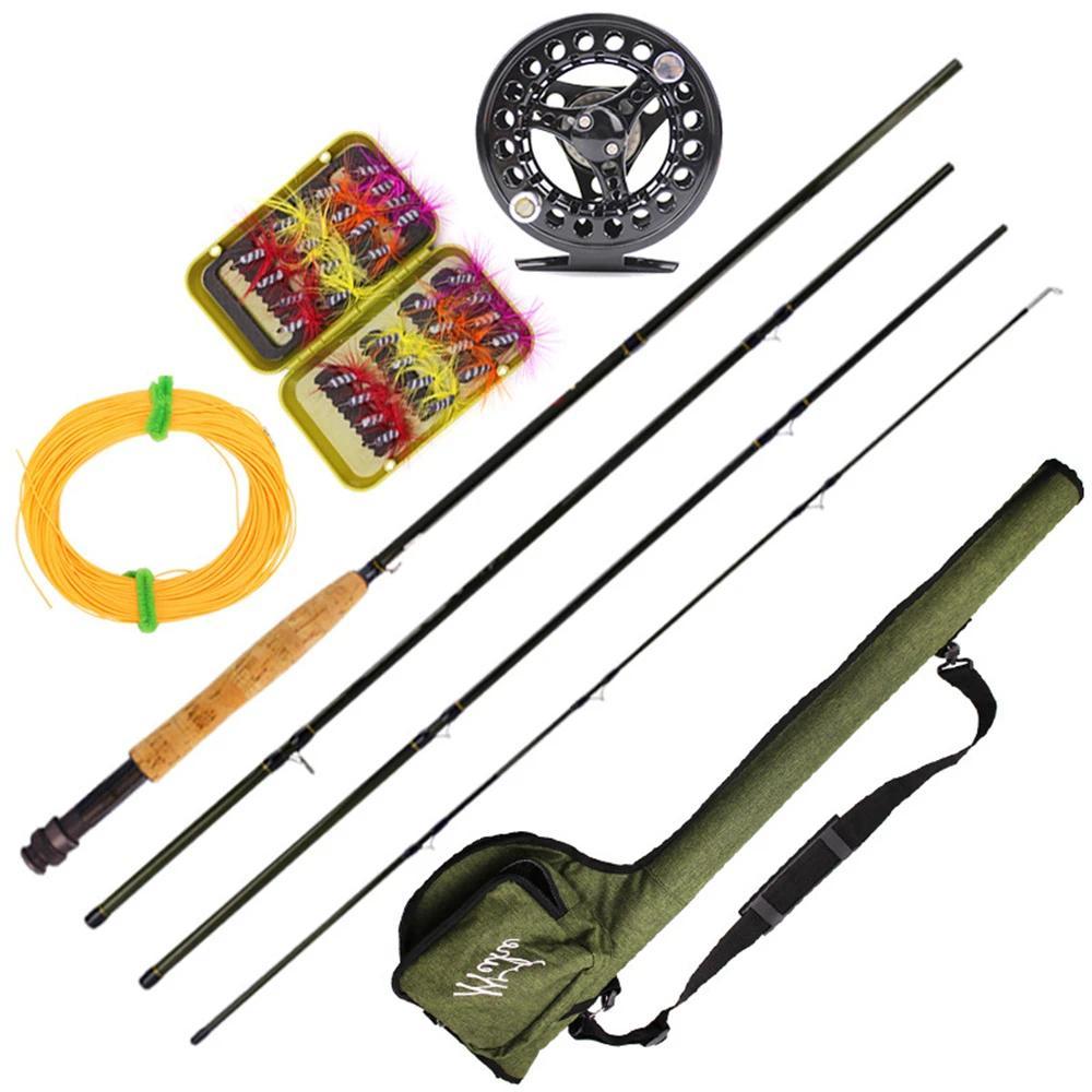 2.7m Fly Fishing Combo Kit with Starter Carbon Fly Rod Fishing Reel fishing line bait lure Protectiv