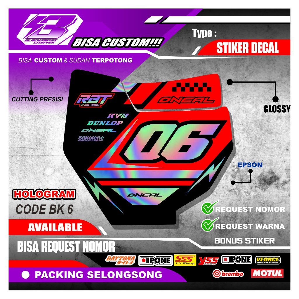 Decal Papan Ktm 85 Dan Spakbor Blade New Sticker Papan Nomor Dan Spakbor Depan Ktm 85