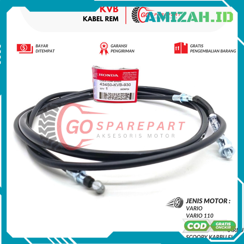 KVB KABEL REM MOTOR HONDA VARIO / KABEL REM BELAKANG MOTOR BEAT / SUKU CADANG REM BEAT POP / KABEL T