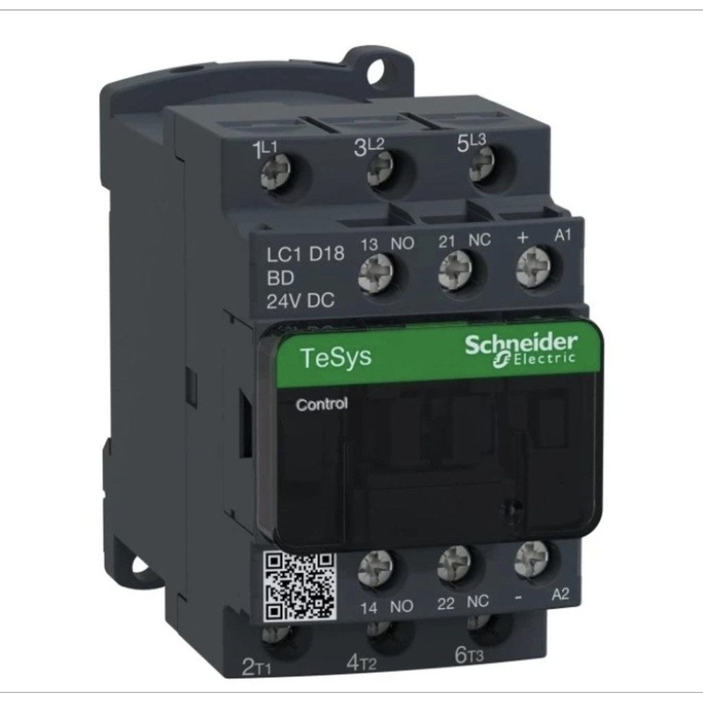 SCHNEIDER LC1D18BD CONTACTOR 18A 1NC 1NO 24V DC COIL LC1D18BD ORIGINAL SCHNEIDER
