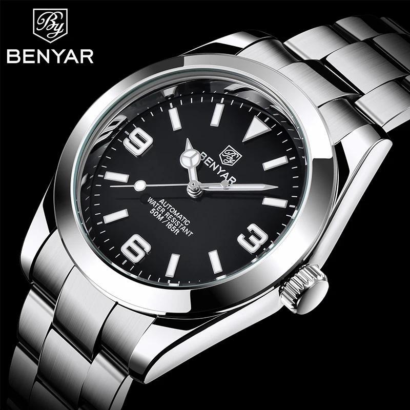 Jam Tangan Pria BENYAR Luxury Men Mechanical Wristwatches Stainless Steel Sports Men Automatic Watch