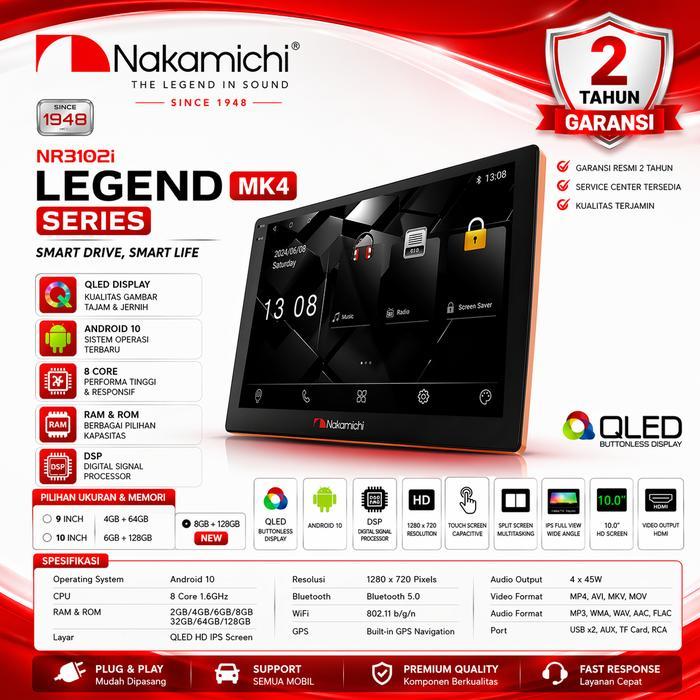 Headunit Android Nakamichi Legend MK4 NA3102i MK3 Ram 4/64 - Layar QLED 9Inch