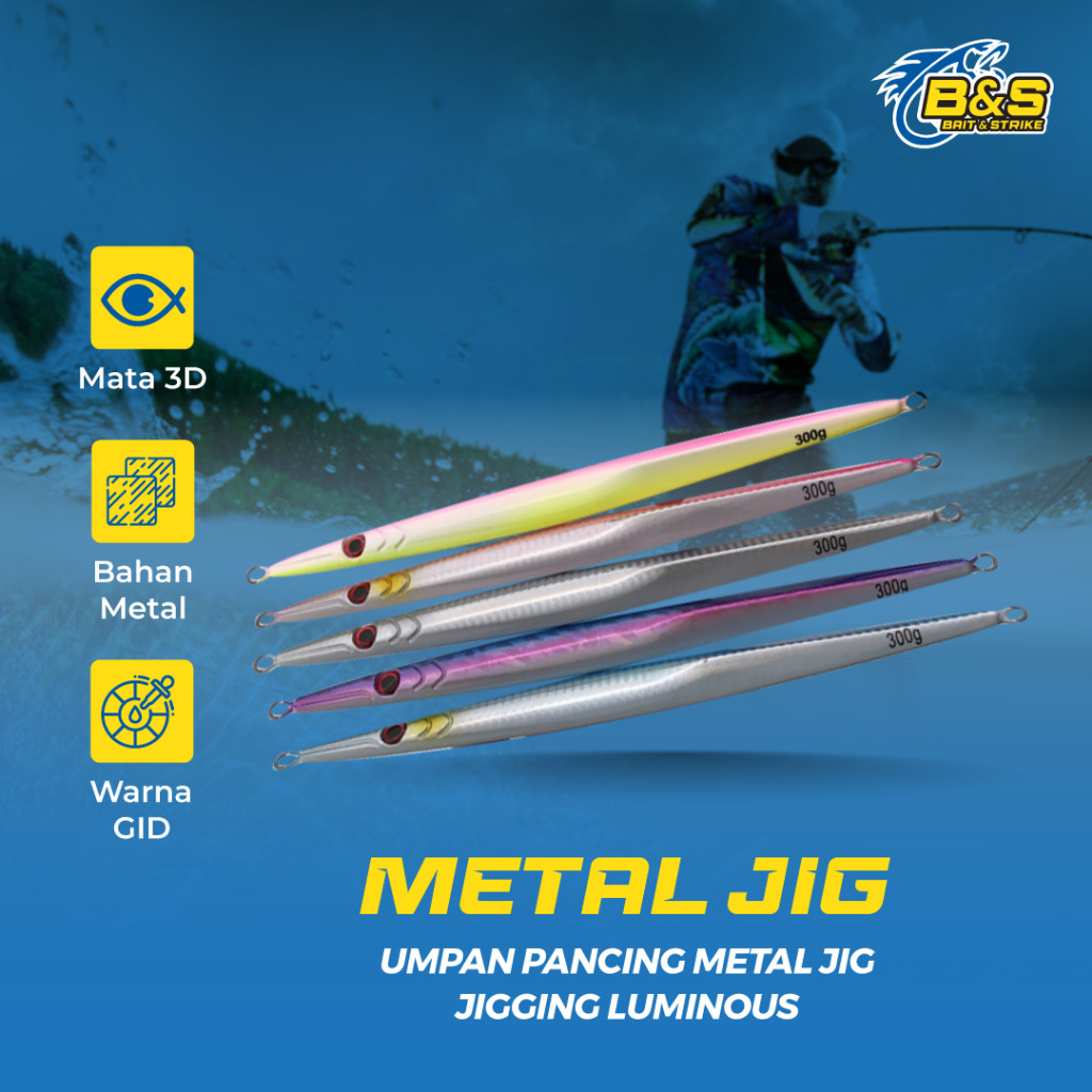 BARU LUREKILLER Umpan Pancing Metal Jig 60g – 400g umpan Jigging Luminous MJ029