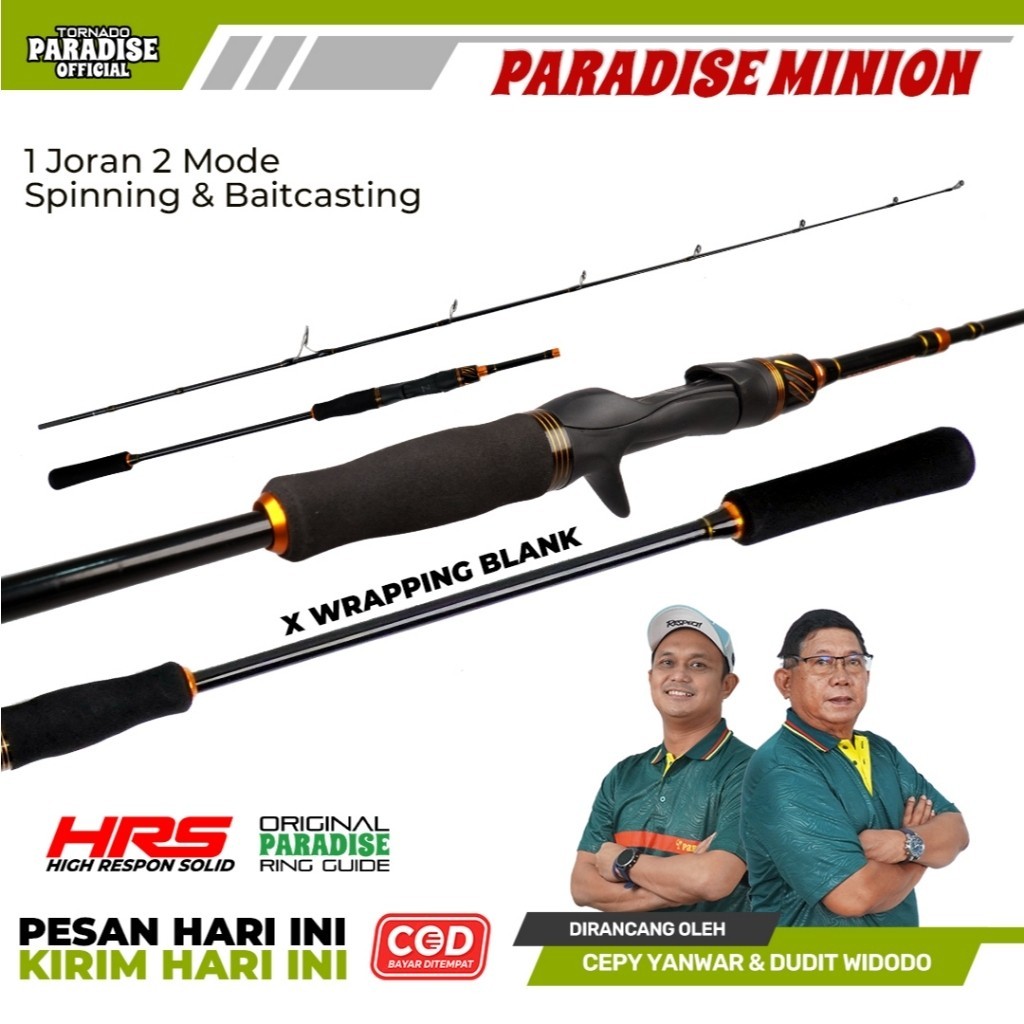 Paradise - Joran Pancing Paradise Minion Joran Spinning & Baitcasting Carbon Solid Hight Respon Soli