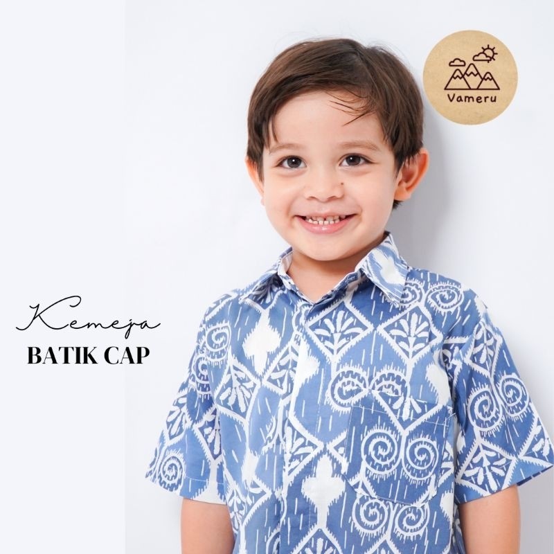 RAF VAMERU - KEMEJA BATIK CAP ANAK SEKOLAH LAKI LAKI