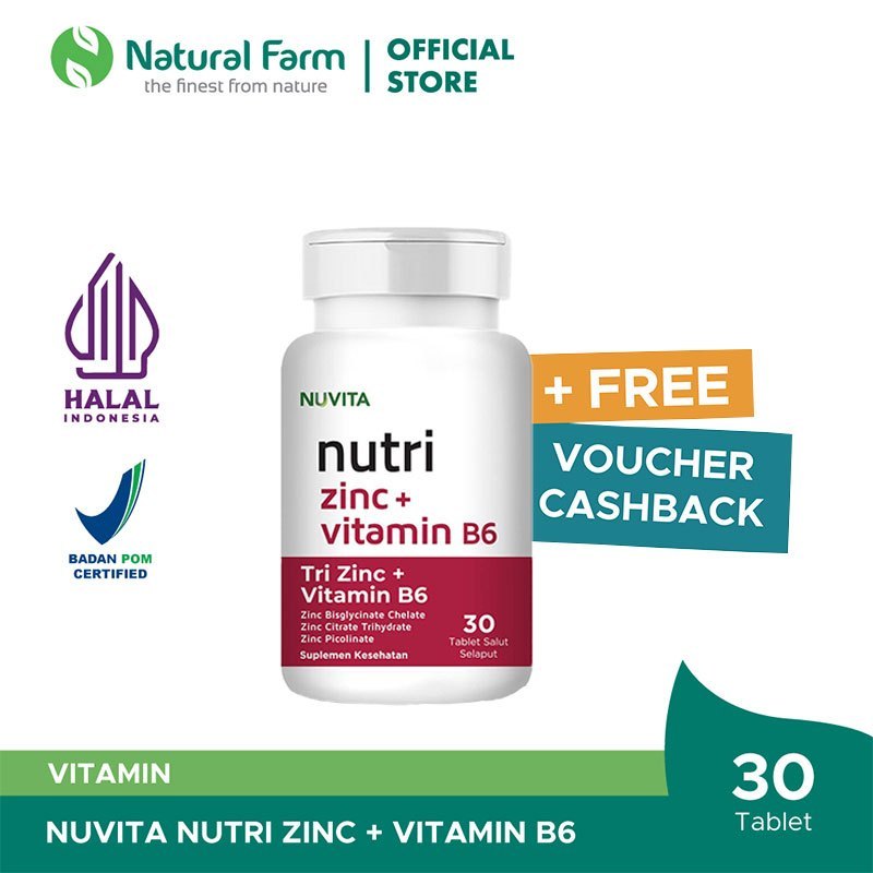 Kaluna|| Nuvita Tri Zinc + Vitamin B6 - 30 Tablet