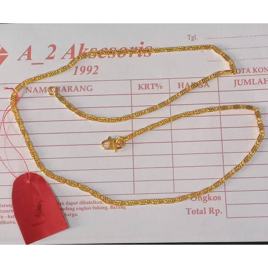 Kalung Emas Asli Motif Lilit Gepeng Kadar 5gram Kadar 875 Ada Surat
