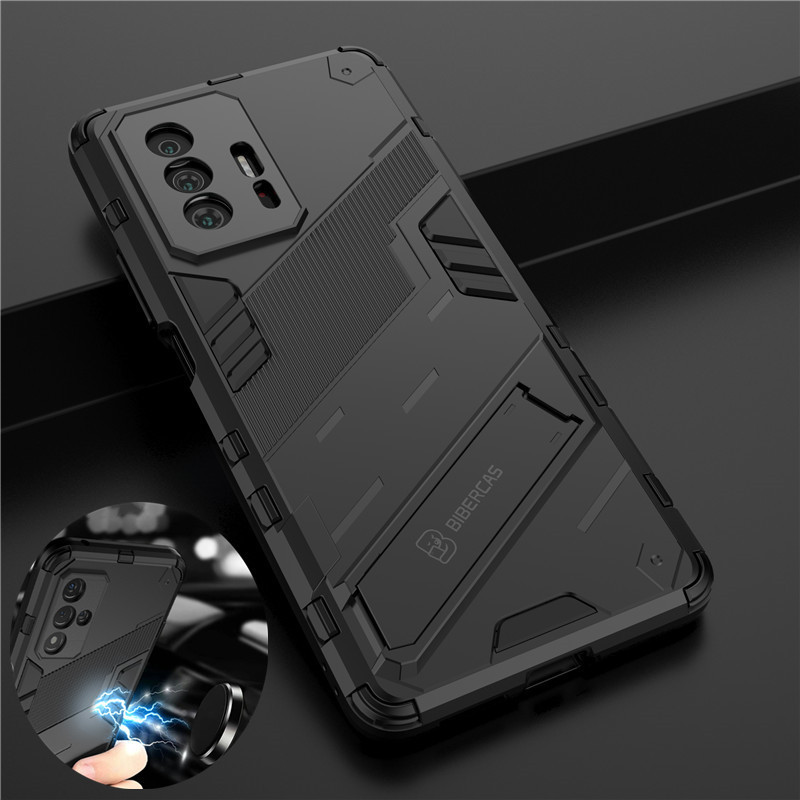 Untuk Xiaomi 11t Pro Casing Armor Tahan Benturan Penutup Belakang Perlindungan Berdiri untuk Xiaomi 