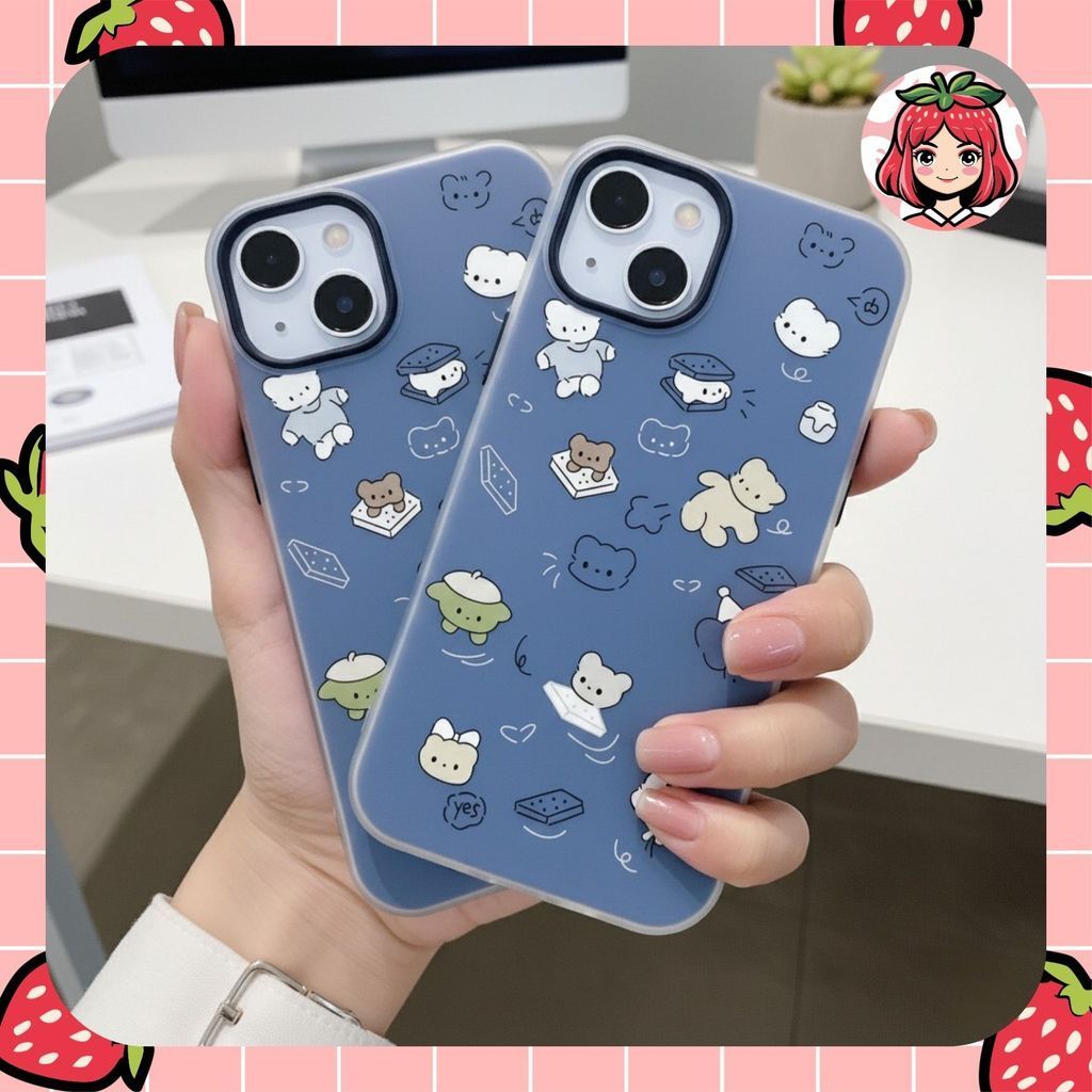 Bear Pattern Jelly Case Printing Oppo reno 11f 13f 14f 4f 6 7 4g (5)