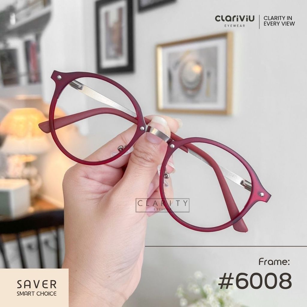 CLARIVIU #6008 Frame Kacamata Wanita Fashion Bluechromic,Photochromic