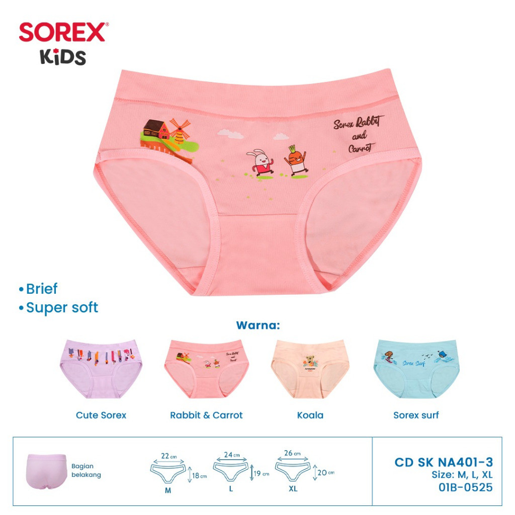GROSIR 1 LUSIN Sorex Kids CD Anak Perempuan Super Soft NA 401