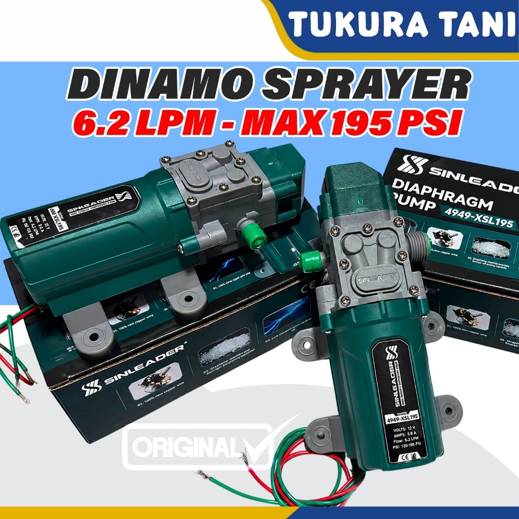 ORIGINAL SINLEADER 195psi -XSL195PSI - Dinamo pompa dc MAX 195 PSI 6.2LPM