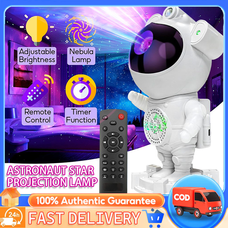 2in1 Proyektor Galaxy Astronot Lampu Aurora Lamp Speaker Malam Bintang Nebula Hiasan Ruangan dengan 