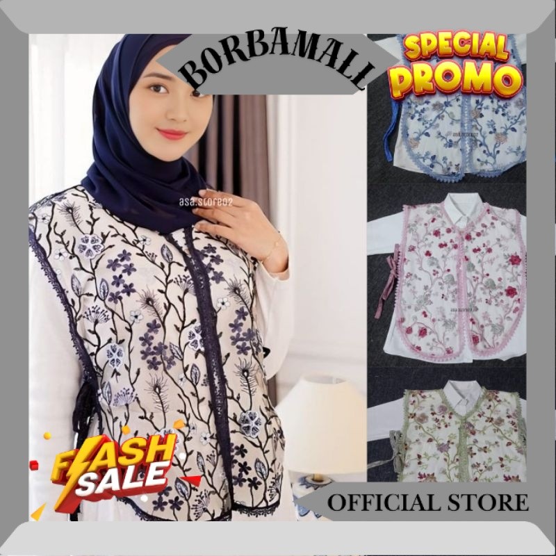 Vest Brokat Tile Garden PREMIUM/Vest Brokat Kondangan/Rompi Wanita JM