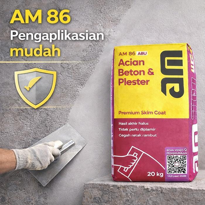 READY AM 86 PREMIUM SKIMCOAT ACIAN DI ATAS BETON & PLESTER MORTAR INSTAN ACIAN 40 KG