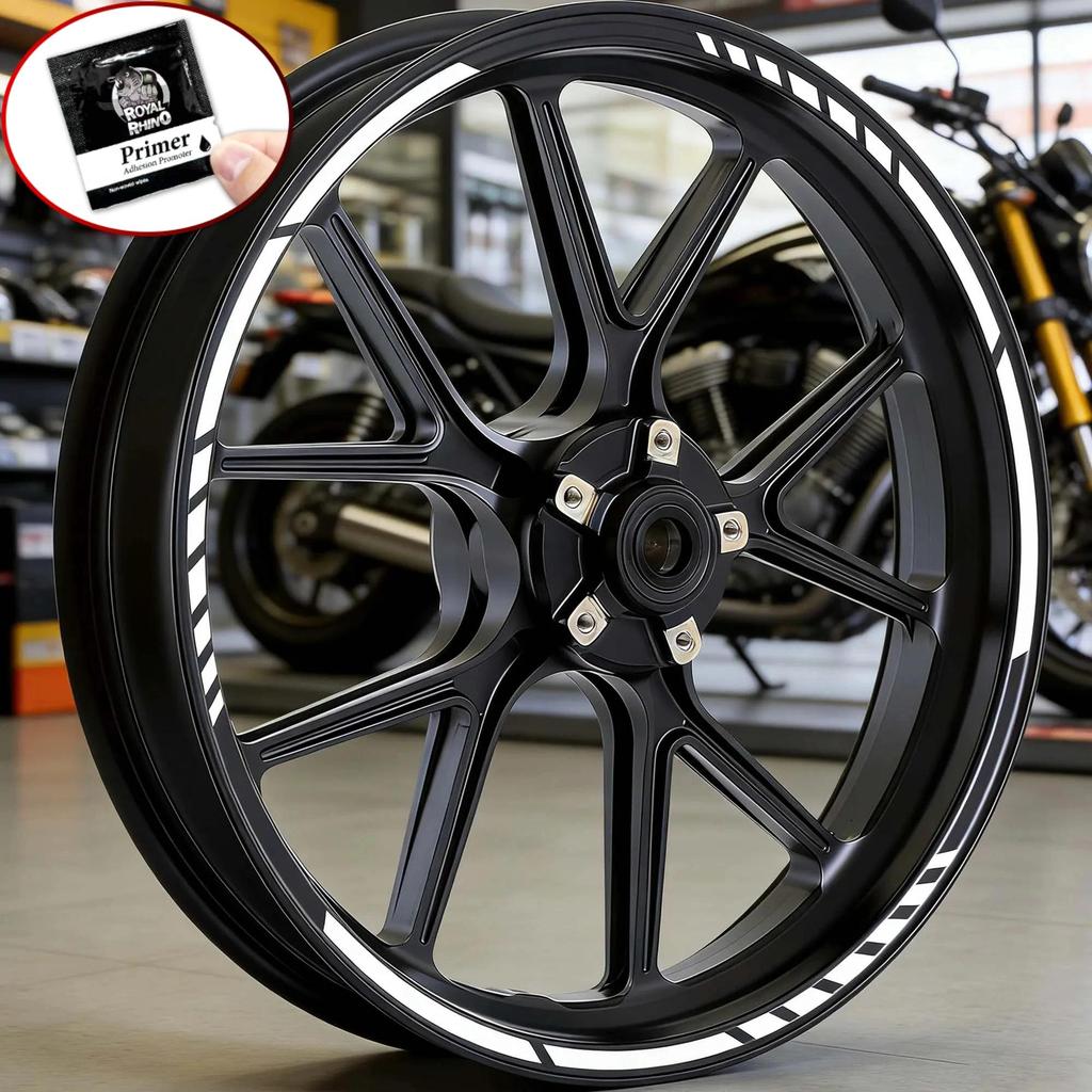 16PCS/1Set Racing Stripe for 17-19inch Rims Motorcycle Wheel Stickers Hub Vinyl Decals Waterproof Y 