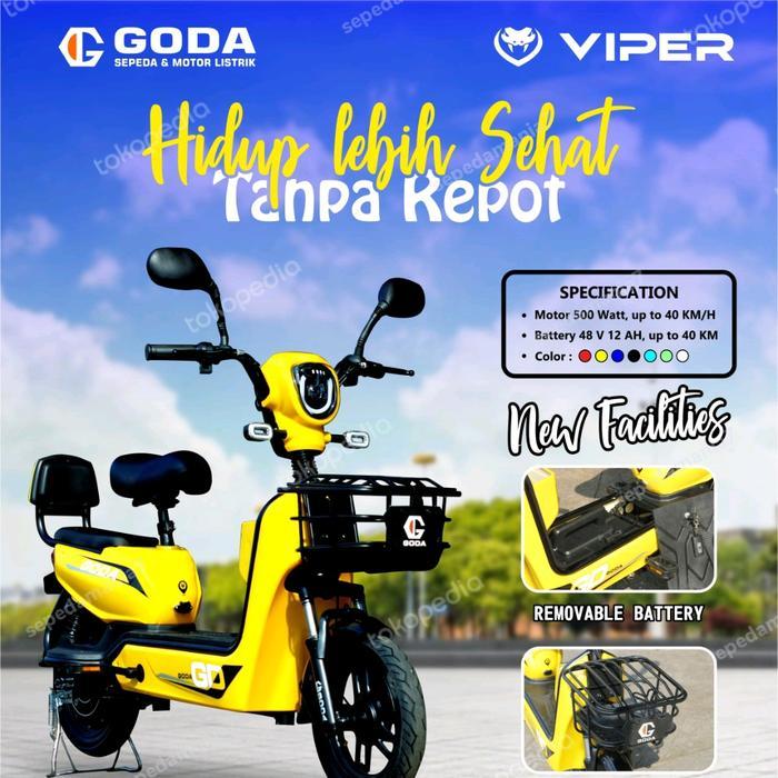 Sepeda Listrik E-bike GODA VIPER - Hitam