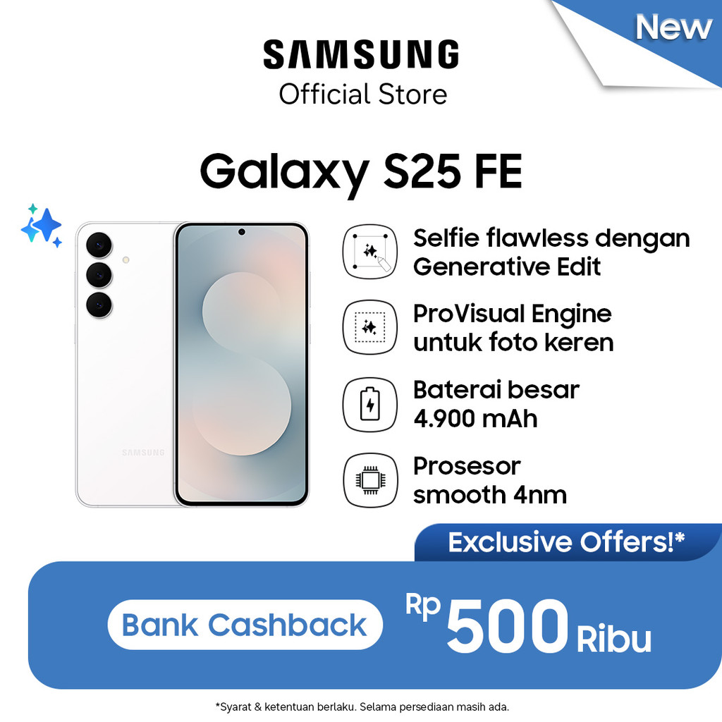 [Free Upgrade From 256GB] Samsung Galaxy S25 FE 8/512GB - White