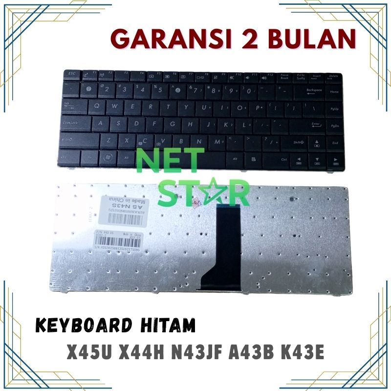 Keyboard Laptop Asus X44 X44C X44H X43 X43S A44 A44H K43 A43u NO BAUT -NS
