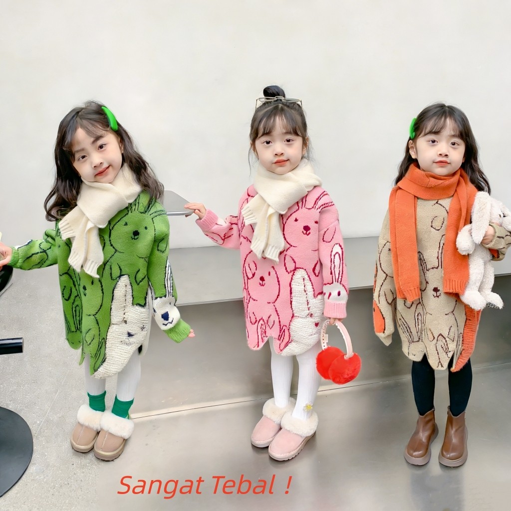 (HH)LR CSW6063 Sweater anak perempuan / Tebal / Rajutan