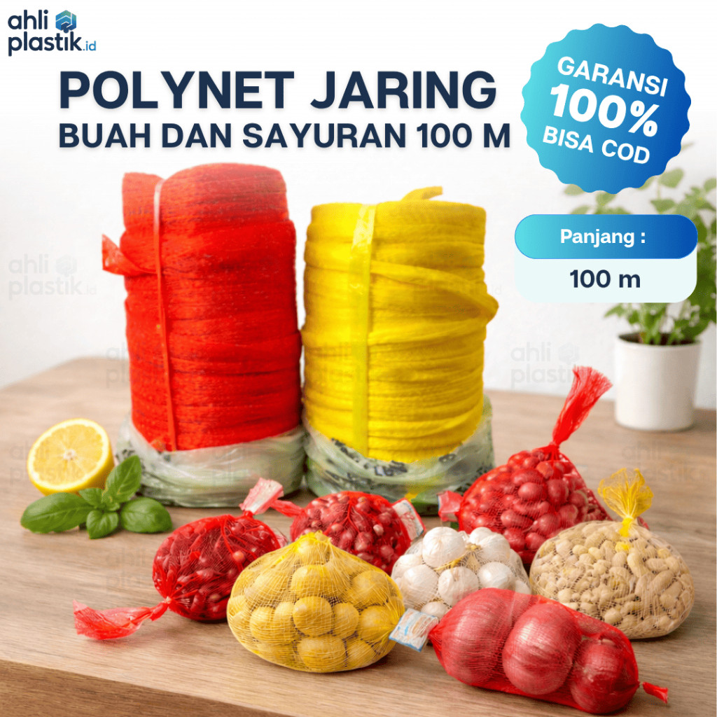 Jaring buah / polynet Rol 100meter Jaring Sayur Jaring Bawang Kantong Jaring Kelengkeng Jeruk Bahan 