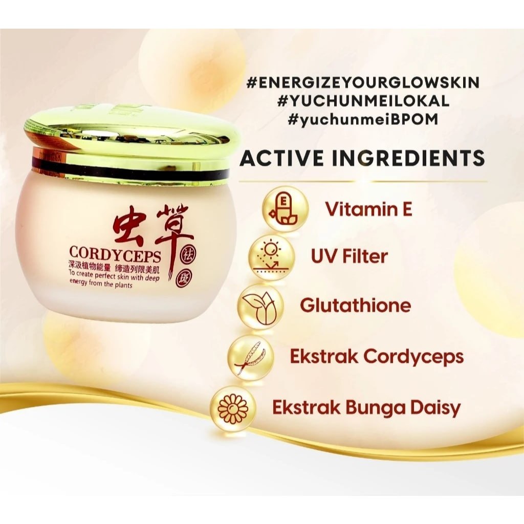 [BPOM] Ganoderma Cordyceps dempul wajah tahan lama Foundation Glowing Pemutih penghilang Flek hitam 