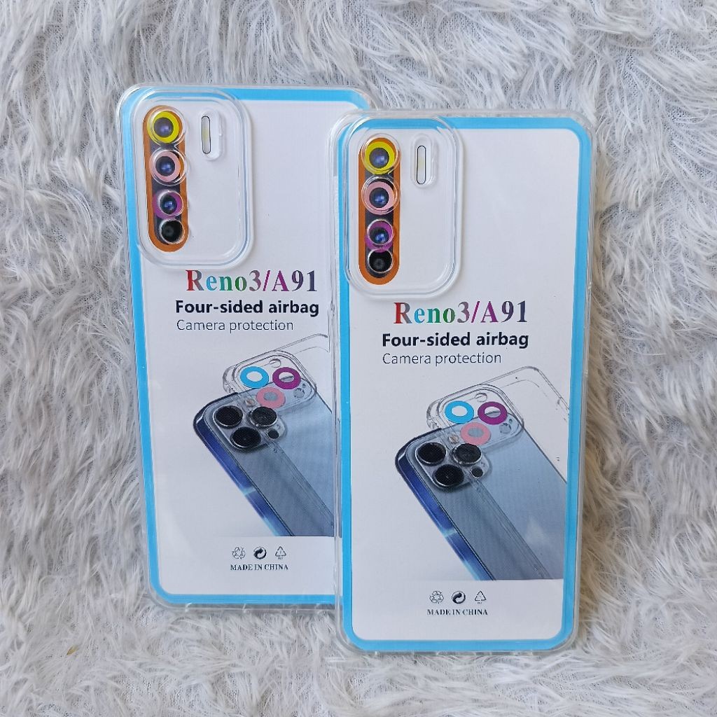 SoftCase Casing Oppo RENO 3 OPPO A91 Silikon Bening Trasparan TPU SPACE Clear Hitam