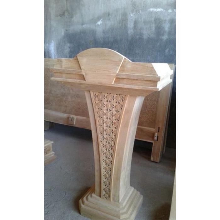Mimbar podium pidato podium pidato minimalis podium jati - Non FINISHING, Standar